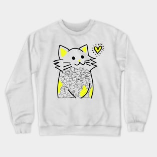 Cats Brighten Up My Heart (Yellow) Crewneck Sweatshirt